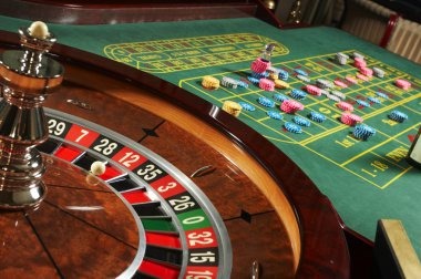 Baccarat table layout with player and banker positions